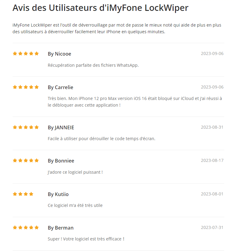 Lockwiper avis d'utilisateur