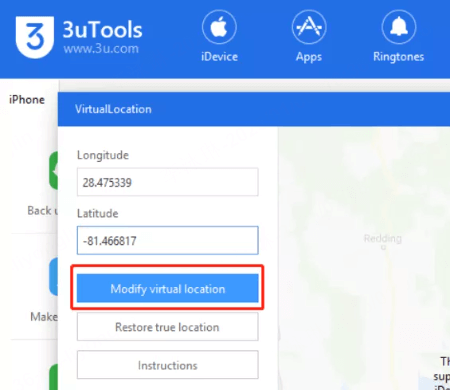 establecer la nueva ubicación en tu iPhone en 3utools
