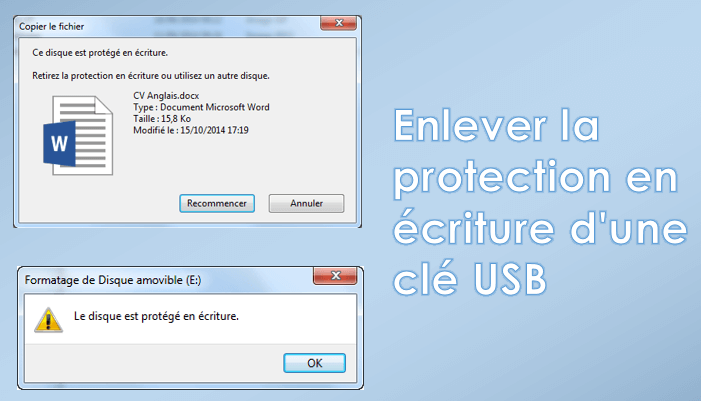 [Résolu] Enlever la protection en écriture d'une clé USB dans Windows