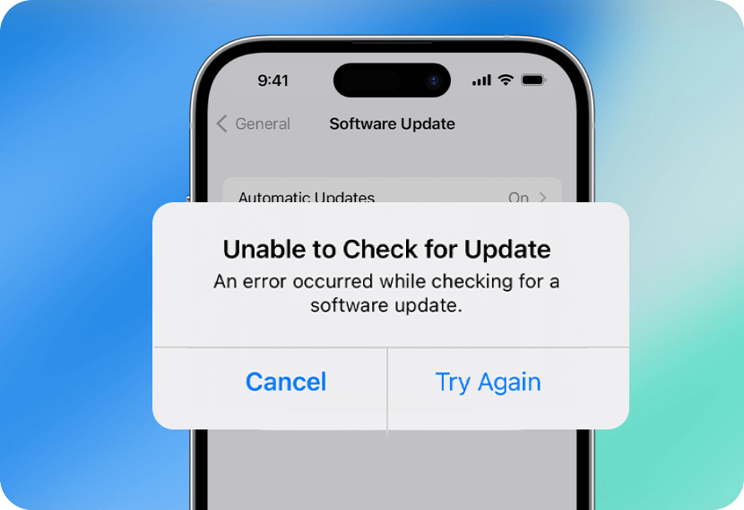 Impossible de vérifier la mise à jour iOS 26